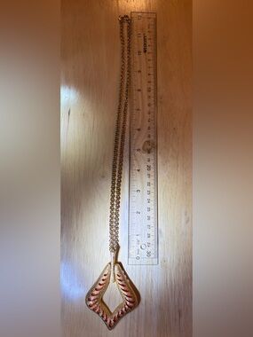 Vintage 1970’s Sarah Coventry Gold-Tone and Orange Necklacd